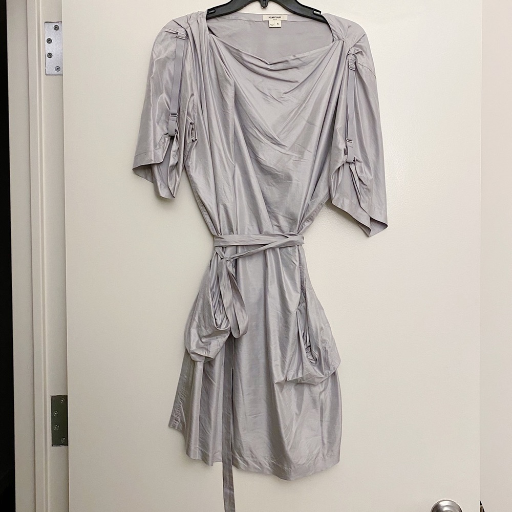 NWOT | HELMUT LANG SILVER TIE DRESS